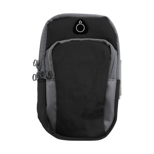 Unique Bargains 1 Pce Support de Téléphone Léger Brassards pour Randonnée Gym Nylon Noir