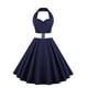 thumbnail image 1 of Vestidos Para Mujer Vestidos Casuales Sin Mangas Cuello Redondo Retro Estampado de Lunares Cinturón de Cintura Alta Cuello Halter Vestido Sin Espalda Odeerbi ODB149638, 1 of 3