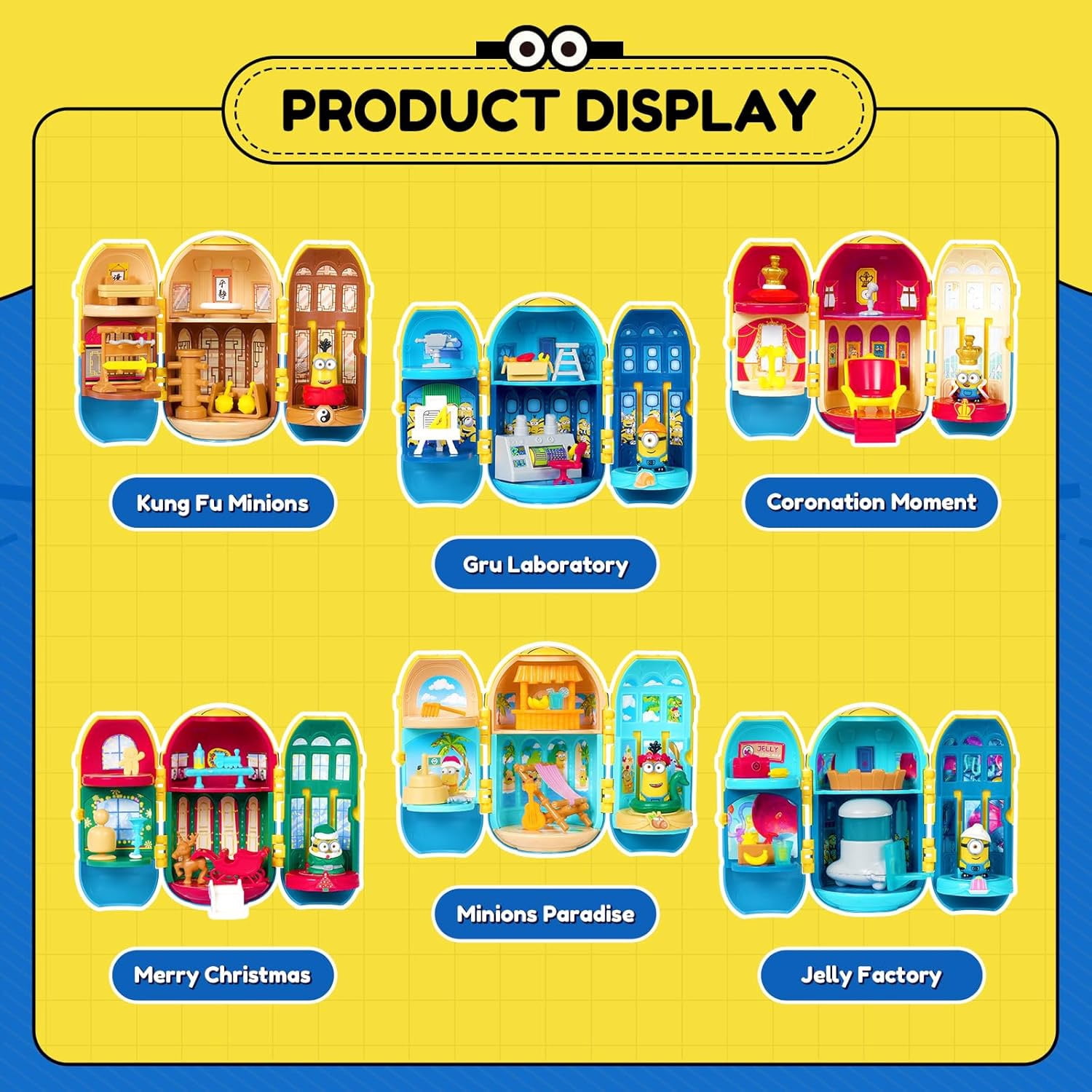 Minions Blind Box 3 Pack - Bundle with 3 Despicable Me Mystery Mini Figures Plus Stickers, More | Minions Mystery Figures with Accessories Blind Box Decor