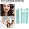 thumbnail image 3 of Unique Bargains 8 Pcs Travel Blending Makeup Brush Set Foundation Contour Concealer Blusher Brush Light Blue, 3 of 6
