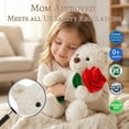 thumbnail image 4 of Guvpev Adorable Teddy Bear Plush with Rose, 9" Soft and Cuddly Stuffed Animal for Girlfriend, Wife, Friends, Mom, Mother's Day & Graduation Gifts, White, 4 of 12