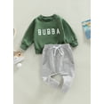 thumbnail image 2 of Toddler Baby Boy Spring Fall Outfits Pant Set Bubba Print Long Sleeve Pullover Sweatshirt Sweatpant 2Pcs Clothes, 2 of 7