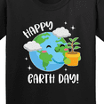 thumbnail image 4 of Inktastic Happy Earth Day Cute Smiling Planet Earth with Tree Youth T-Shirt, 4 of 5