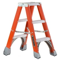 Louisville Ladder FM1503 3 Foot Fiberglass Twin Front Ladder w/ 300 LB Capacity