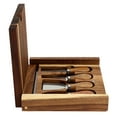 thumbnail image 4 of Elama Acacia Wood 5 Piece Square Cheese Board with Knife Set, 4 of 4