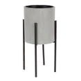 thumbnail image 6 of DecMode 19", 23"H Textured Light Gray Metal Planter with Black Removable X-Stands (2 Count), 6 of 13
