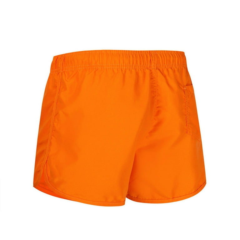 Orange Mens Running Shorts, Polyester Men's Athletic Shorts Orange Mens Running Shorts, Polyester Men's Athletic Shorts