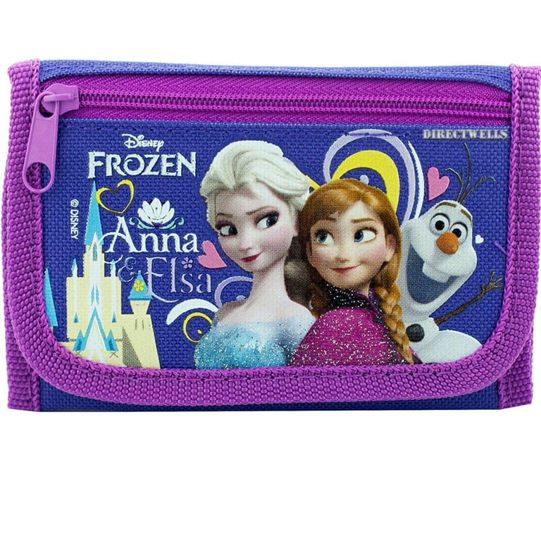 Frozen Elsa Anna and Olaf Purple Trifold Wallet - Main Image