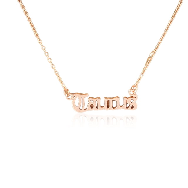 Minnieouse Letra inglesa doce signos del zodiaco constelaciones tema collar del zodiaco Ins colgante cómodo único oro rosa Ropa, zapatos y accesorios Miscelánea Tauro Minnieouse AP009332-04