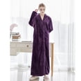 thumbnail image 4 of Albornoz de terciopelo Beibei con cremallera de otoño e invierno, bata extra grande, pijama grueso para hombres y mujeres, camisón de franela, 4 of 6