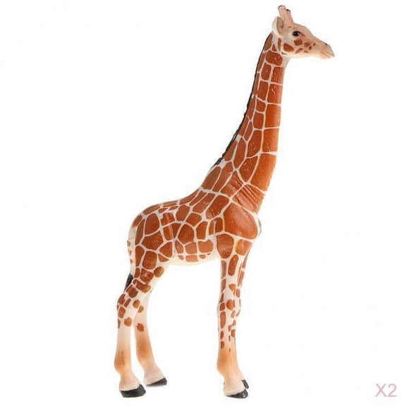 2pcs Vivid Animal Model Kids Juguete educativo para niños Decoración para - Jirafa