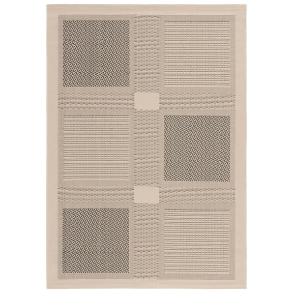 Safavieh Courtyard Eileen Geometric Indoor/Outdoor Area Rug, Sand/Black, 5'3" x 7'7"