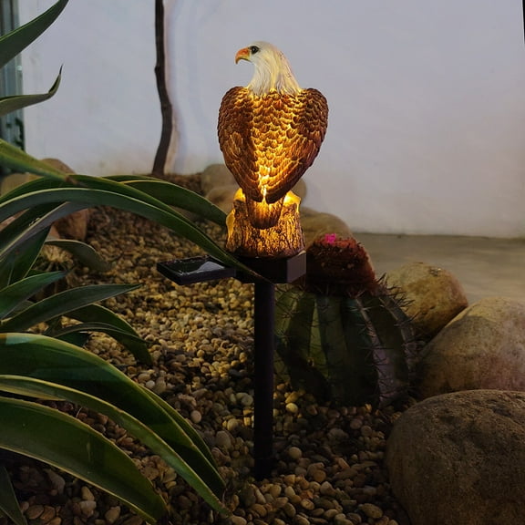 Eagle Figurine Solar Garden Stake, Eagle Statue, Outdoor Solar Eagle Lights, Outdoor Eagle Statue with Solar Lights, Outdoor Decorative Lights, Garden, Lawn, Patio Decorative Lights
