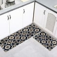 thumbnail image 5 of Set of 2 Carmen Printed Kitchen Floor Mats - Black & Beige Tile Design - Ideal for Homeowners & Renters - Double the Style & Convenience, 5 of 5