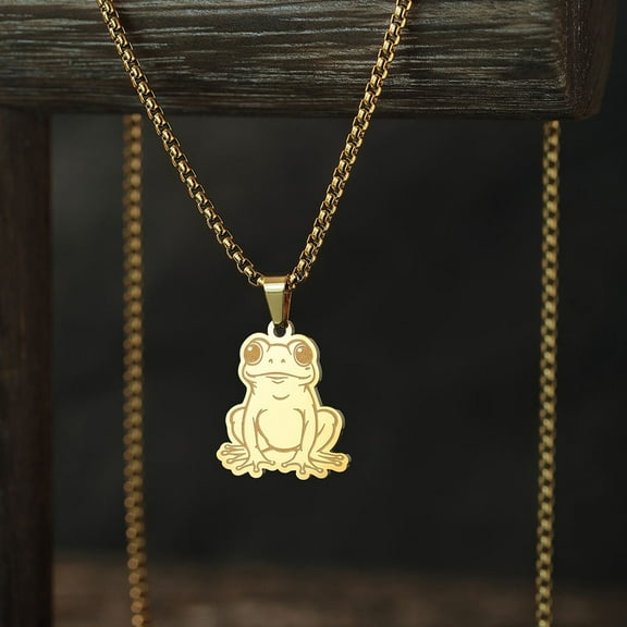 Frog Pendant Necklace for Women Men Jewelry Accessories Cute Neck Chain Necklace Birthday Gifts