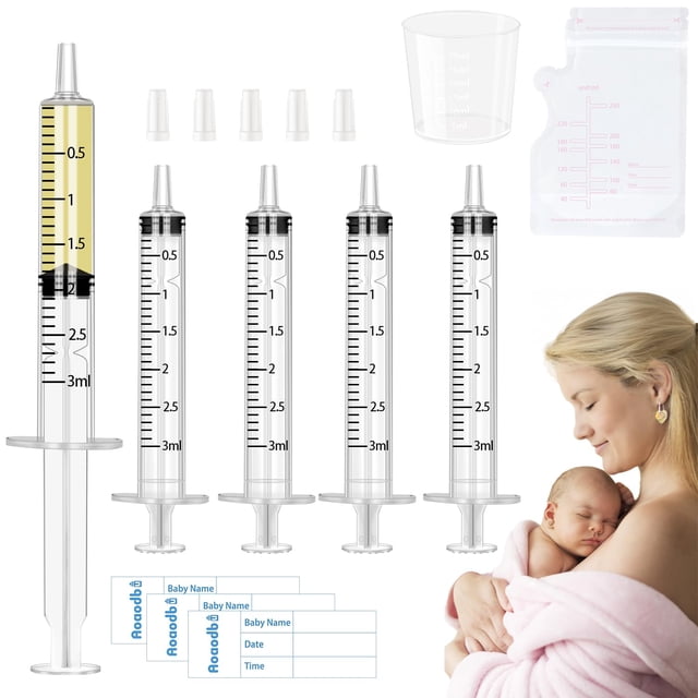 Kit recolector de calostro Aoaodbu con 50 jeringas de 3 ml