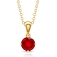 thumbnail image 2 of Rosec Jewels Lab Created Ruby Solitaire Pendant for Women (5 mm, AAAA Quality), 10K Yellow Gold, 2 of 7