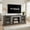 Grey, variant on 70" Modern TV Stand with 2-Door Storage, Faux Stone Media Console Cabinet, Cherry Large Entertainment Center for Living Room