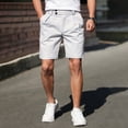 thumbnail image 3 of Homeyce Golf Shorts for Men Button Elastic Waistband Flat Front Shorts with Pockets Water-Resistant Dress Shorts Work Golf Casual Lightweight Quick Dry Chino Shorts,Gray S, 3 of 4