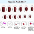 thumbnail image 5 of 24 piezas de uñas a presión, uñas postizas de ataúd mediano, uñas postizas con pegamento para mujeres y niñas, 5 of 5