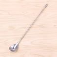 thumbnail image 2 of Stainless Steel Bar Cocktail Mixing Spoon with Spiral Handle for Stirring Drinks, 1 Pc ZX030, 2 of 6