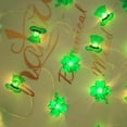 thumbnail image 2 of Nmdmisc St Patricks Day Decoration Green Shamrock Leprechaun Top Hat String Lights 6.56 ft 20 LEDs Green Shamrock Fairy Light Battery Operated for Saint Patricks Day Decor, 2 of 9