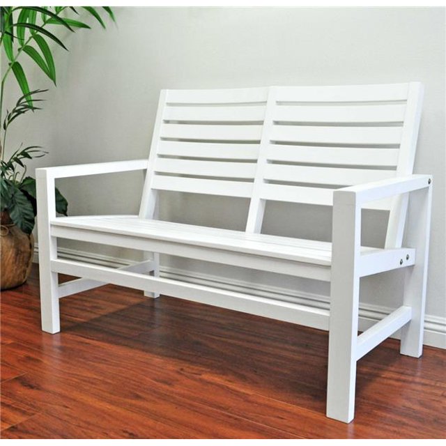 Shineco 4224WT Contemporary Bench, White