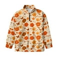 thumbnail image 5 of Xoenoiee Butterfly Flower Print Girls's Long Sleeve Half Zip Up Sweatshirt Drop Shoulder Loose Fit Casual Pullover Tops Fall Clothes Sportswear, 9-10 Years, 5 of 7