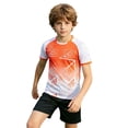 thumbnail image 5 of LIIPEE Summer Outfits For Boys Athleisure Graphic Short Sleeve Tees Solid Color Shorts 2 Piece Set Kids Quick Drying Breathable Sports Training Outfit Sets,3-4 Years, 5 of 6