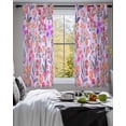 thumbnail image 3 of Spring Floral Sheer Curtains 54 Inch Length 2 Panels Set for Living Room/Bedroom, Retro Watercolor Flowers Leaves Plants Purple Kitchen Curtains Grommet Curtains Window Treatments 42"x54"x2, 3 of 7