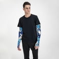 thumbnail image 5 of Easygdp Blue and White Butterflies Adult Ice Silk Sunscreen Arm Cover with Thumbhole, Cooling Compression Arm Cover for Fishing, 5 of 8