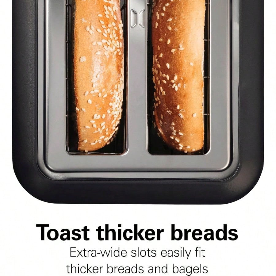 Gourmet 2 Slice Slot Toaster with Extra Long and Wide Slots SureToast Technology Shade Selector with 7 Browning Levels Bagel Setting Matte Black and Stainless Steel 22996