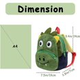 thumbnail image 3 of Mochila para niños, pequeña y linda mochila para guardería con diseño de dinosaurio de peluche suave, color verde, 3 of 5
