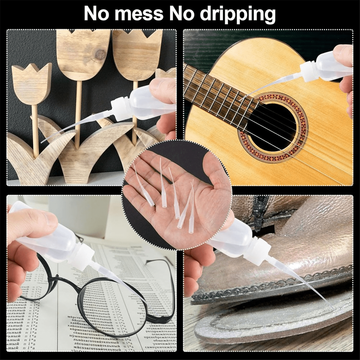 150 Pcs Plastic Glue Micro-Tips,Glue Extender Applicator For Bottles Glue Extender Precision Applicator For Lab Dispensing Adhesive Dispensers Crafting, White - View #5