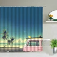 thumbnail image 3 of Vintage Summer Holiday Retro Bus Camper Van Shower Curtains Surfboard Palm Tree Bathroom Home r Bathtub Curtain With, 3 of 7