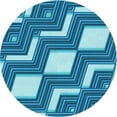 thumbnail image 1 of Ahgly Company Machine Washable Indoor Round Transitional Blue Area Rugs, 4' Round, 1 of 7