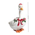 thumbnail image 3 of Christmas Duck Statue, Cute Tabletop Decor with Holly Wreath, 8'' Large Vintage Cottagecore Christmas Figurines, 3 of 6