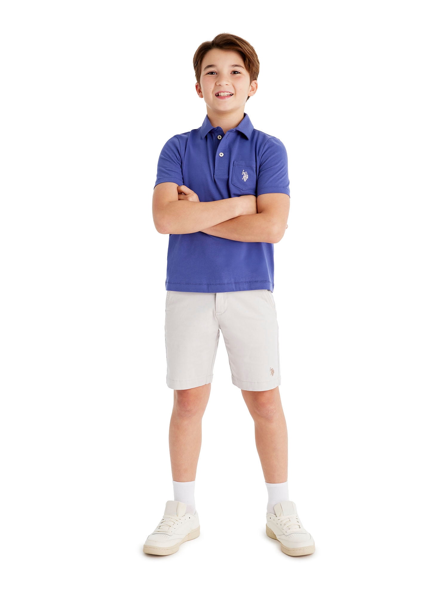 U.S. Polo Assn. Boys Solid Pep Rally Jersey Polo Shirt, Sizes 4-18