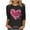 A112 Black, variant on Cadancy Valentine's Shirts for Women 3/4 Sleeve Heart Print Vintage Tunic Tops Crewneck Loose Casual Cute Tees Fashion Valentines Day Outfits