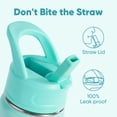 thumbnail image 5 of Daluvenix 12oz Insulated Kids Water Bottle with Straw and Carry Handle, Leak-Proof BPA-Free Stainless Steel Bottle, Green, 5 of 10
