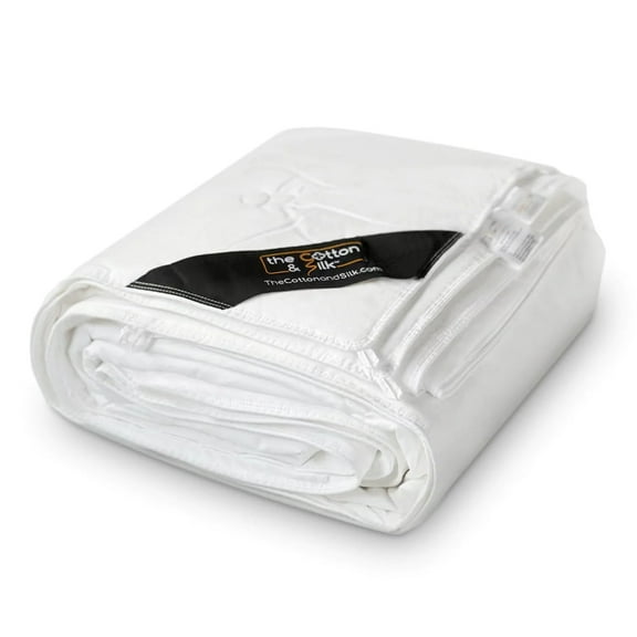 TheCotton&Silk Spring/Summer/Fall 100% Mulberry Silk Filled Duvet Insert / Silk Comforter - Queen/Full, King/Cal King, Ultra Soft, Breathable, Body-Hugging