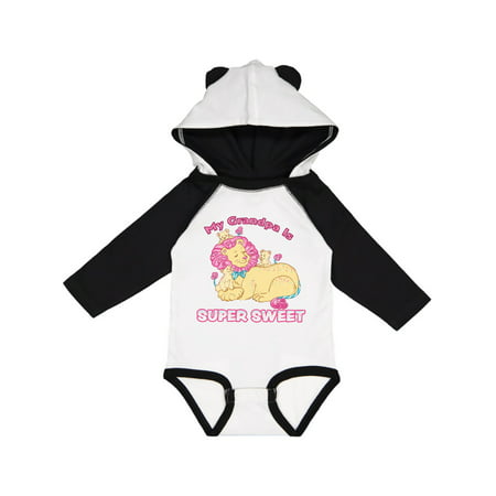

Inktastic My Grandpa Is Super Sweet Cotton Candy Lions with Pink Mane Gift Baby Boy or Baby Girl Long Sleeve Bodysuit