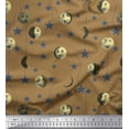 thumbnail image 1 of Soimoi Rayon Crepe Fabric Moon & Stars Galaxy Print Fabric by The Yard 46 Inch Wide, 1 of 3