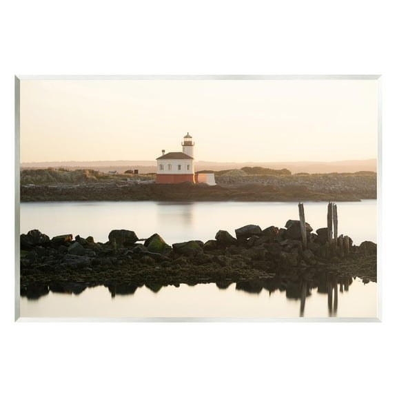 Stupell Industries Lighthouse with Soft Sunlight Landscape Photography Unframed Art Print Wall Art, 15 x 10