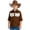 Brown, variant on Kids Western Fringe Button Down Shirt, Boys Girls Cowboy Cowgirl Long Sleeve Blouse, Adjustable Rodeo Shirt for Ages 5-14(Hot Pink/7-8 Years)