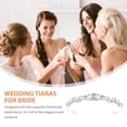 thumbnail image 5 of CRILSTYLEO Bridal Tiaras For Wedding Rhinestone Crown Silver Women 1Set 6.3X5.3X0.8In, 5 of 8