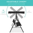 thumbnail image 5 of Best Choice Products 2-Seater Outdoor Adjustable Canopy Swing Glider Patio Bench w/ Textilene, Steel Frame - Black, 5 of 6
