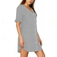 thumbnail image 3 of gakvbuo Summer Button Down Shirt Dress for Women Homecoming Pajama Nightgown Dresses Solid Color Short Sleeve V-Neck Turndow Collared Sleeping Mini Dress Long Night Skirt,S-16XL, 3 of 7