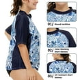 thumbnail image 3 of Camiseta de natación para mujer, talla grande, manga corta, traje de baño, camiseta de entrenamiento, 3 of 7