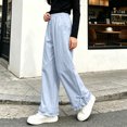 thumbnail image 4 of Lmnyox Wide Leg Pants for Girls Fashion Cute Baggy High Waist Trousers Lightweight Solid Color Workout Pants, 4 of 8